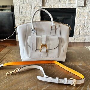 Dooney & Bourke White Handbag with Gold Hardware